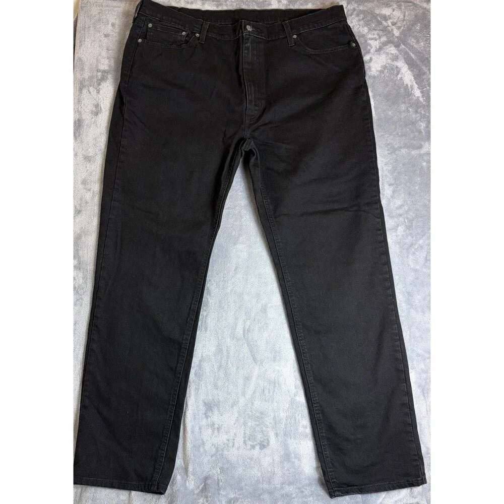Levis 541 Mens Athletic Fit Straight Black Denim Jeans Size 42 x 34 EUC